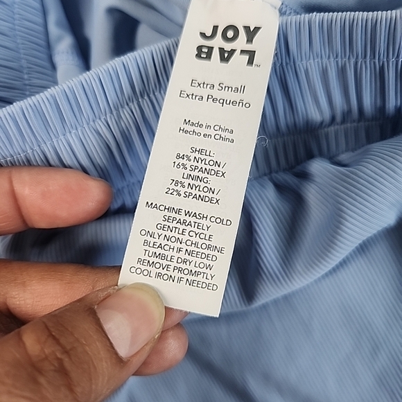 Joy Lab Game Day Double Layer Run Shorts 2.5" XSmall Elastic Waist  Blue - Picture 5 of 9